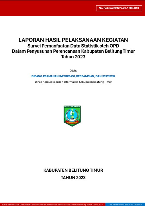 Survei Pemanfaatan Data Statistik Oleh OPD Untuk Penyusunan Perencanaan Tahun 2023